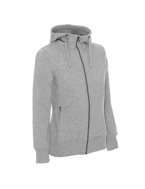 CRIMSON CUT SWEATSHIRT Women`s LADIES` BISON LIGHT GRAY MELANGE print embroidery