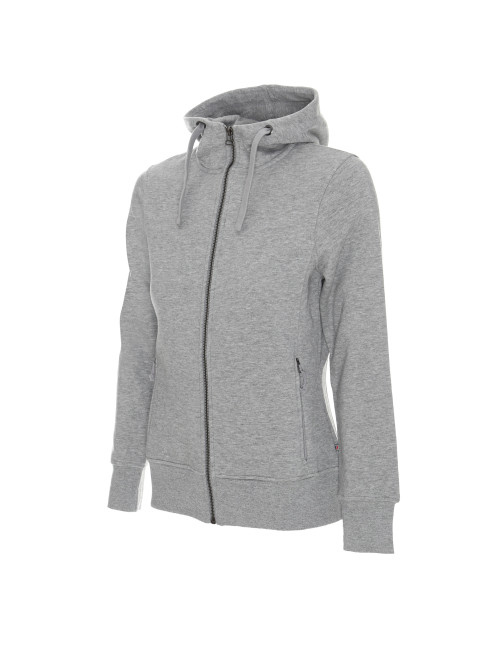 CRIMSON CUT SWEATSHIRT Women`s LADIES` BISON LIGHT GRAY MELANGE print embroidery