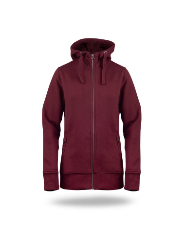 CRIMSON CUT Damen-SWEATSHIRT LADIES` BISON RED WINE mit aufgesticktem Logo