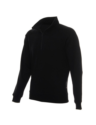 Promostars Men`s SWEATSHIRT ZIPPER BLACK embroidery silkscreen print DTG logo