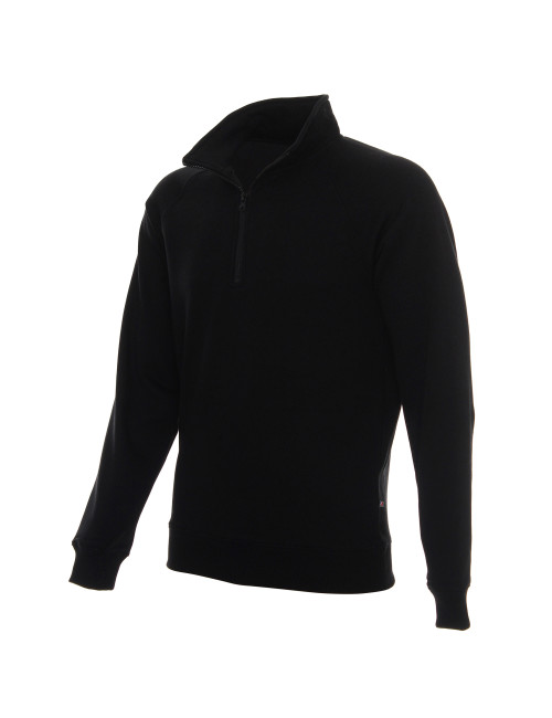 Promostars Men`s SWEATSHIRT ZIPPER BLACK embroidery silkscreen print DTG logo