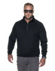 Promostars Men`s SWEATSHIRT ZIPPER BLACK embroidery silkscreen print DTG logo