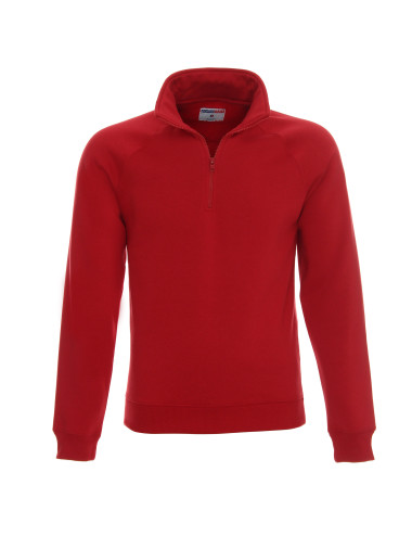 Promostars BLUZA Męska ZIPPER CZERWONY haft sitodruk logo nadruk DTG