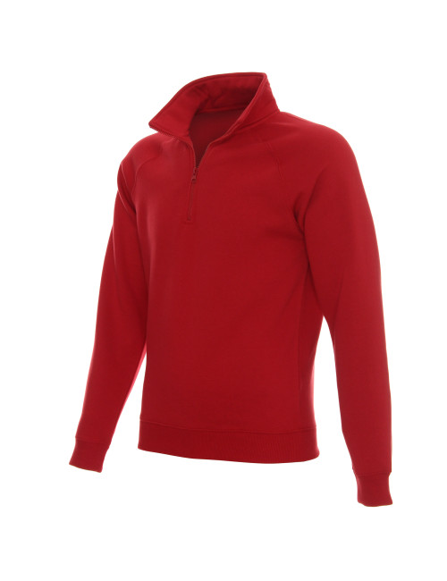 Promostars Men`s SWEATSHIRT ZIPPER RED embroidery screen printing logo DTG print