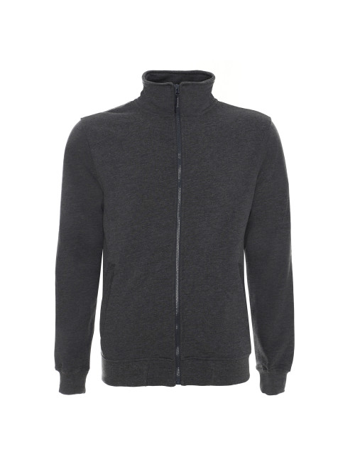 Promostars Men`s SWEATSHIRT OPEN DARK GRAY MELANGE embroidery screen printing