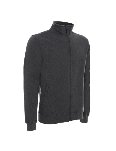 Promostars Men`s SWEATSHIRT OPEN DARK GRAY MELANGE embroidery screen printing