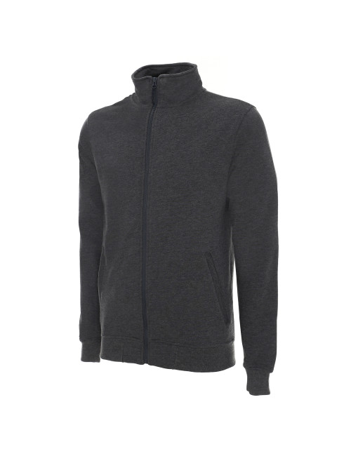 Promostars Men`s SWEATSHIRT OPEN DARK GRAY MELANGE embroidery screen printing