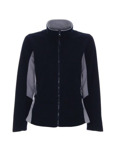 Promostars Women`s Sweatshirt LADIES` SWING NAVY/LIGHT GRAY logo embroidery