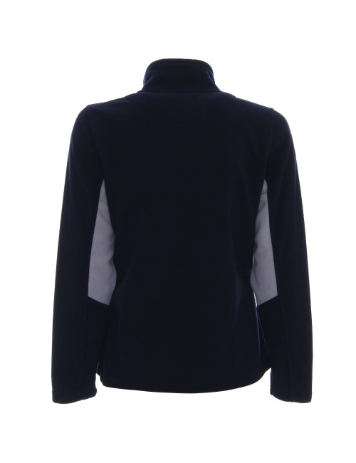 Promostars Damen SWEATSHIRT LADIES` SWING NAVY BLAU/HELLGRAU mit Logo-Stickerei