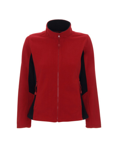 Promostars Damen SWEATSHIRT LADIES` SWING ROT/NAVY BLAU mit Aufdruck und Stickerei