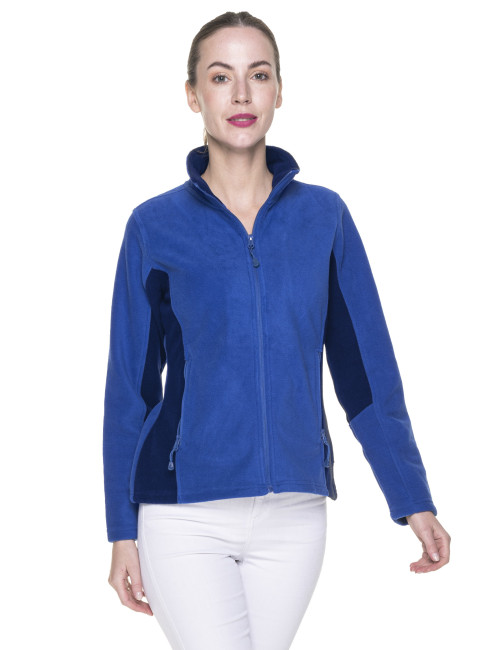 Promostars Damen-SWEATSHIRT LADIES` SWING CROWN BROWN/NAVY mit Logo-Aufdruck