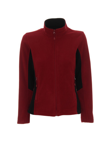 Promostars Damen SWEATSHIRT LADIES` SWING BURGUNDY/BLACK Logodruck und Stickerei