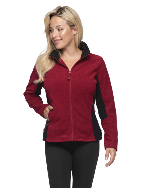Promostars Women`s SWEATSHIRT LADIES` SWING BURGUNDY/BLACK printed logo embroidery