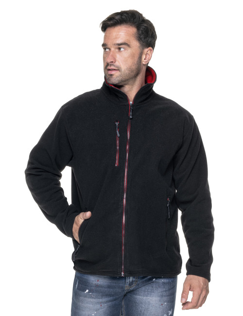 Promostars DUET SWEATSHIRT Herren SCHWARZ/ROT bedrucktes, gesticktes Siebdruck-Logo