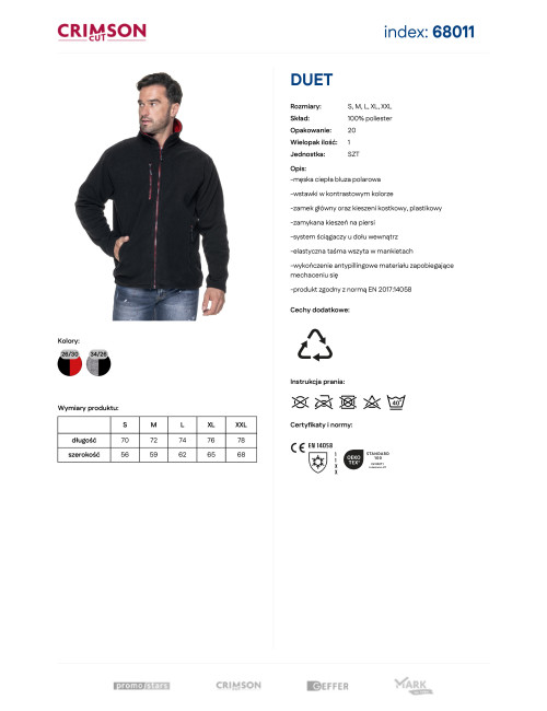 Promostars DUET SWEATSHIRT Herren SCHWARZ/ROT bedrucktes, gesticktes Siebdruck-Logo