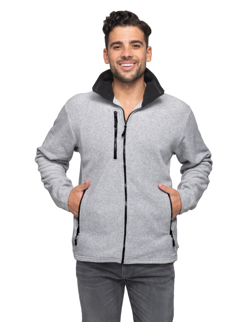 Promostars DUET Men`s SWEATSHIRT LIGHT GRAY MELANGE/BLACK DTG print embroidery
