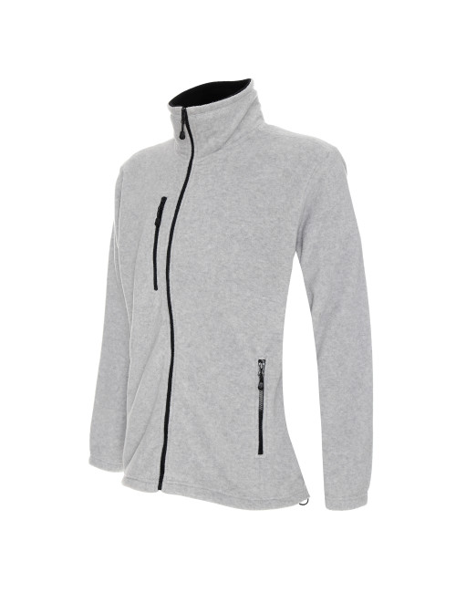 CRIMSON CUT Damen SWEATSHIRT LADIES` DUET HELLGRAU MELANGE/SCHWARZ Stickerei