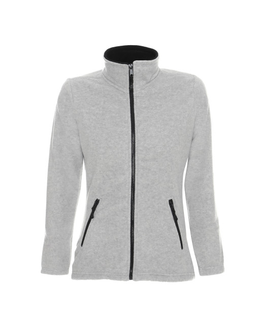 CRIMSON CUT SWEATSHIRT Women`s LADIES` DUET LIGHT GRAY MELANGE/BLACK Embroidery