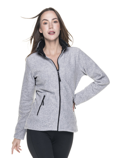 CRIMSON CUT SWEATSHIRT Women`s LADIES` DUET LIGHT GRAY MELANGE/BLACK Embroidery