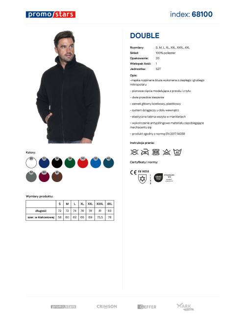 Promostars DOUBLE Men's Fleece Jacket Black