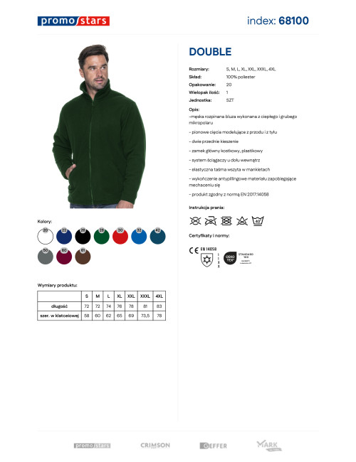 Promostars DOUBLE Men's Fleece Sweatshirt Bottle Green