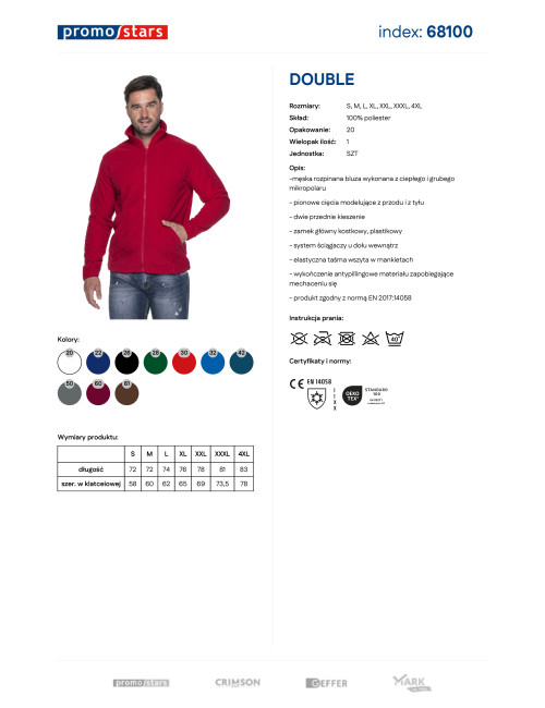 Promostars DOUBLE Men's Fleece Sweatshirt Red
