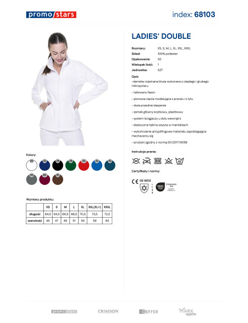 Promostars Ladies' Double Women's Fleece Jacket White
