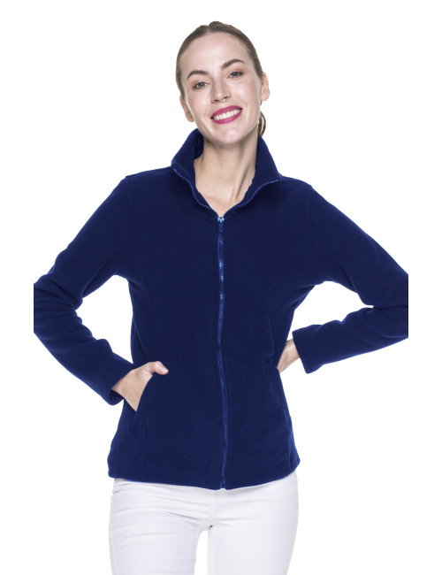 Promostars Women`s SWEATSHIRT LADIES` DOUBLE NAVY BLUE embroidered company logo print
