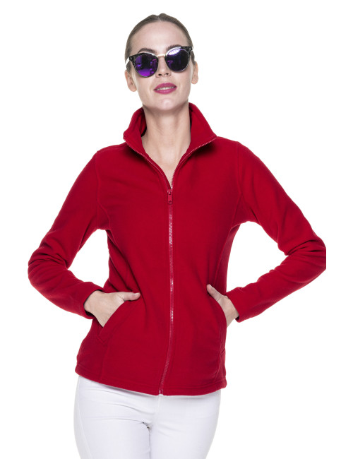 Promostars Women`s SWEATSHIRT LADIES` DOUBLE RED print embroidery silkscreen