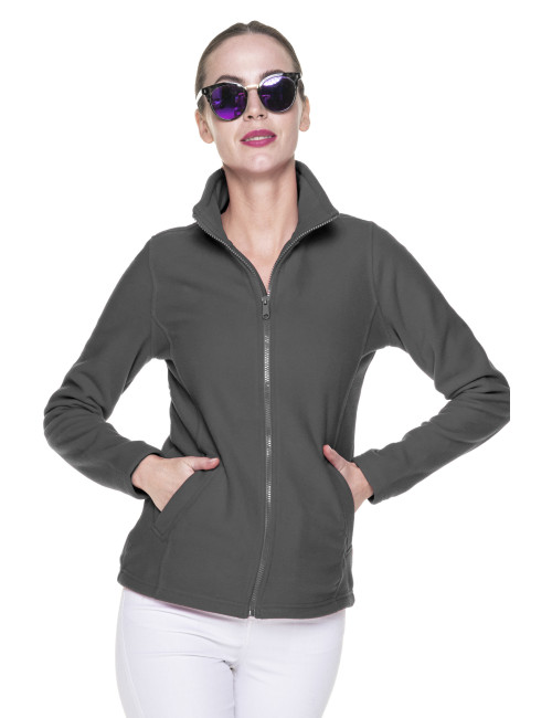 Promostars Women`s SWEATSHIRT LADIES` DOUBLE GRAY print embroidery logo silkscreen