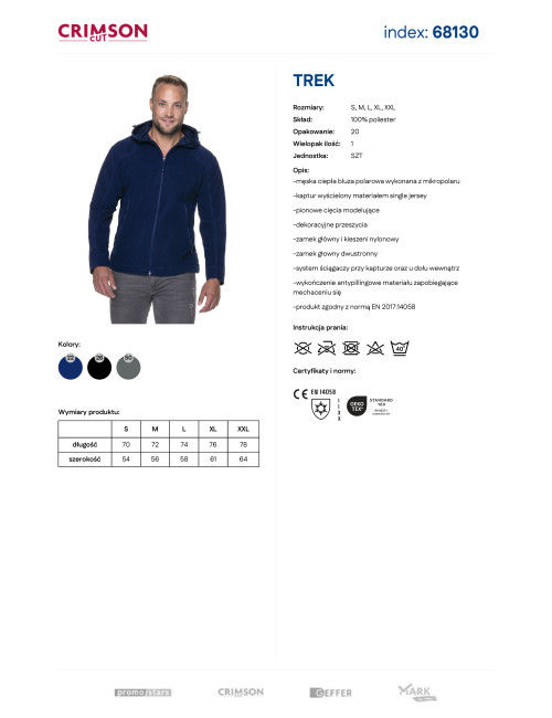 Herren Fleecejacke Promostars Trek Marineblau