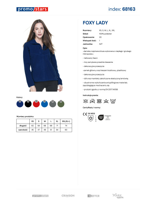 Damen Fleecejacke Promostars Foxy marineblau
