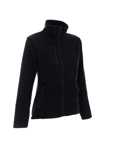 Damen-Sweatshirt aus sehr dickem Fleece, 450 g, schwarzes FOXY Promostars-Logo