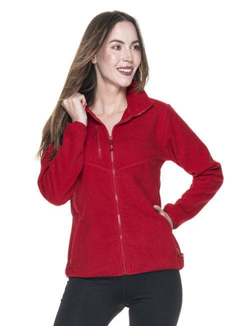 Promostars dicker Damen-Fleece FOXY LADY RED 450g Stickereidruck