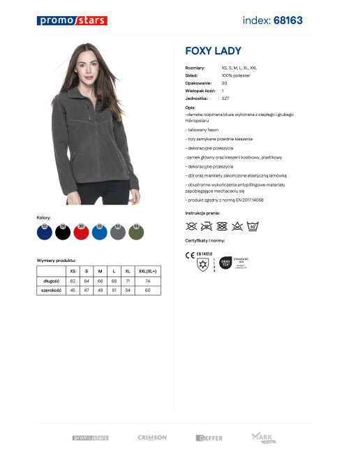 Sehr dickes Damen-Fleece-Sweatshirt mit normaler Passform, 450 g, FOXY Promostars