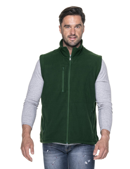 Promostars Men`s Vest VERSO BOTTLE GREEN logo embroidery print