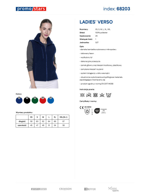 Kamizelka damska Promostars Ladies' Verso granatowa - P&M
