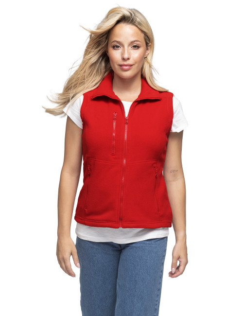 Promostars Damenweste LADIES` VERSO RED mit Logo-Stickerei