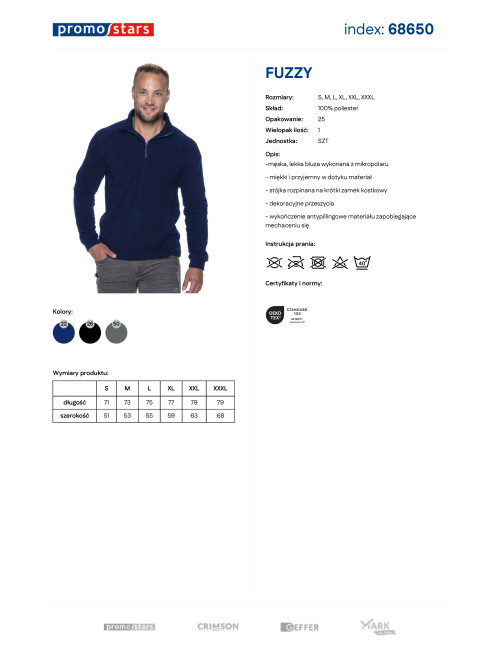 Promostars Fuzzy Men's Navy Sweatshirt