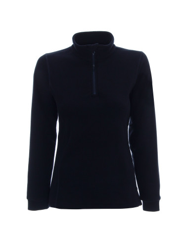 Promostars Ladies' Fuzzy Fleece Jacket Navy Blue