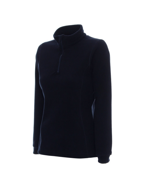 Promostars Ladies' Fuzzy Fleece Jacket Navy Blue