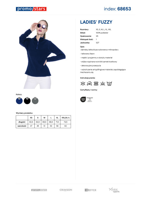 Bluza polarowa damska Promostars Ladies' Fuzzy granatowa - P&M
