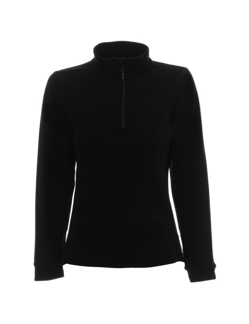 Promostars FUZZY SWEATSHIRT Women`s LADIES` BLACK print embroidery silkscreen logo