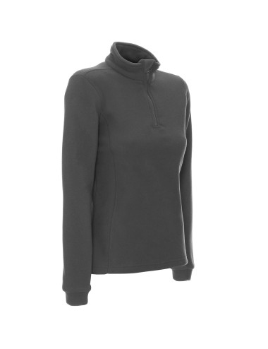 Dünnes Damen-Fleece-Sweatshirt mit kurzem Reißverschluss und Fuzzy-Promostars-Stickerei