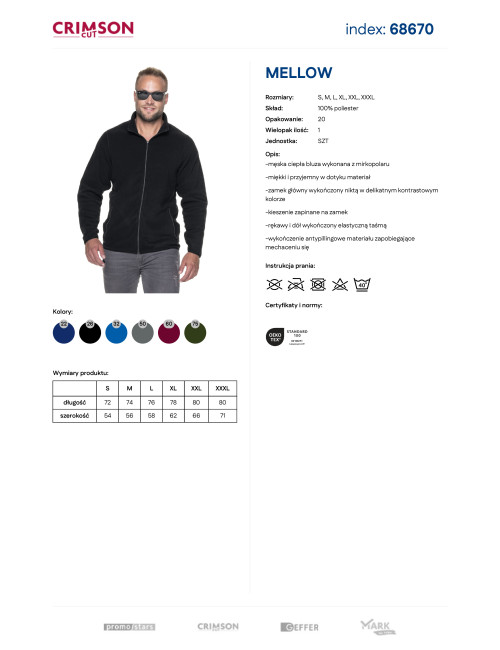 CRIMSON CUT HERREN-SWEATSHIRT MELLOW BLACK, Stickerei, Siebdruck, Logo, DTG-Druck