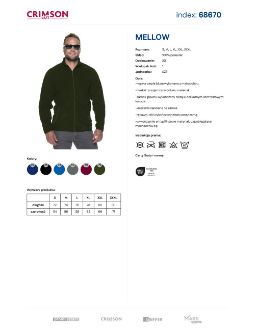 CRIMSON CUT SWEATSHIRT Men`s MELLOW GREEN FOREST embroidery screen printing logo printing