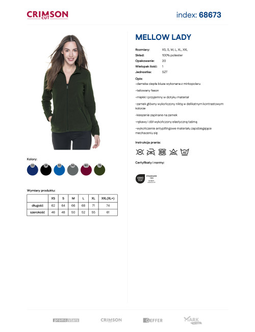 CRIMSON CUT SWEATSHIRT Women`s MELLOW LADY GREEN FOREST logo embroidery print