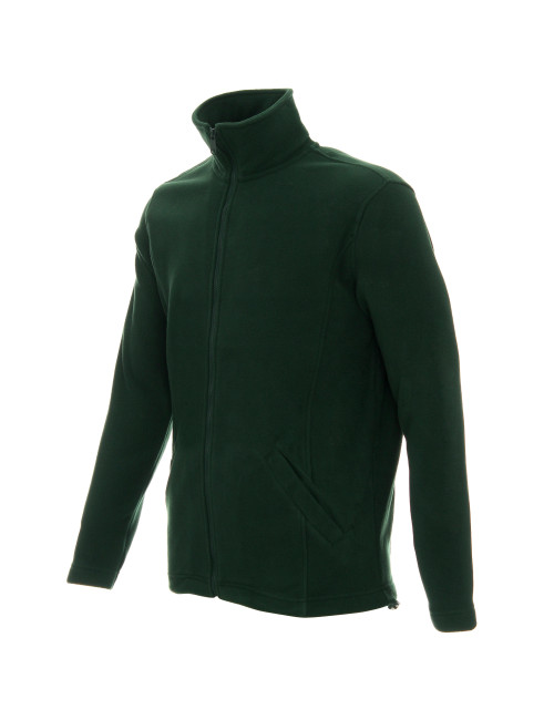 Geffer 700 cienka męska bluza polarowa zieleń butelkowa haft logo