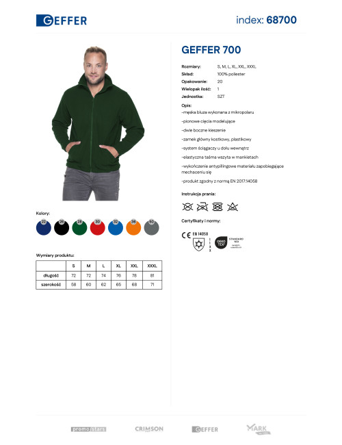 GEFFER SWEATSHIRT Men 700 BOTTLE GREEN print DTF silkscreen embroidery logo