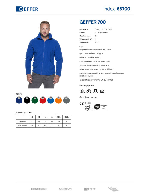 GEFFER SWEATSHIRT Men 700 CORNFLOWER print silkscreen logo embroidery